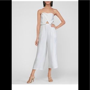 Strapless Pleated Culotte Jumpsuit